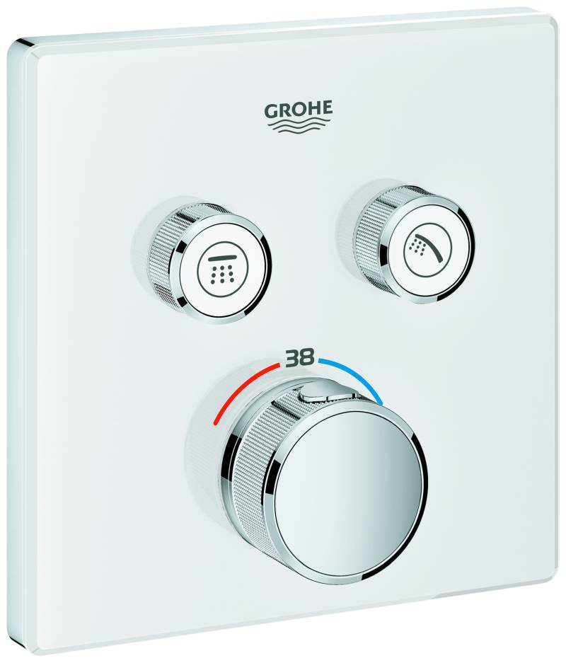 Grohe Grohtherm SmartControl Thermostat mit zwei Absperrventilen, Wandrosette moon white, 29156LS0 von Grohe