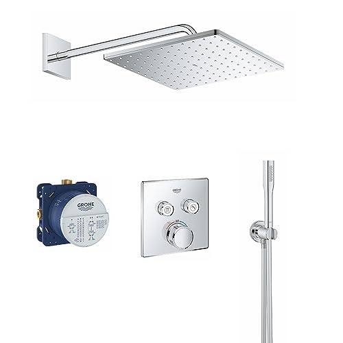 GROHE Rainshower SmartControl - Installationsset (inkl. Thermostat, 310mm Kopfbrause, Wandhalterset & Unterputz- Einbaueinheit), rund, Chrom von Grohe