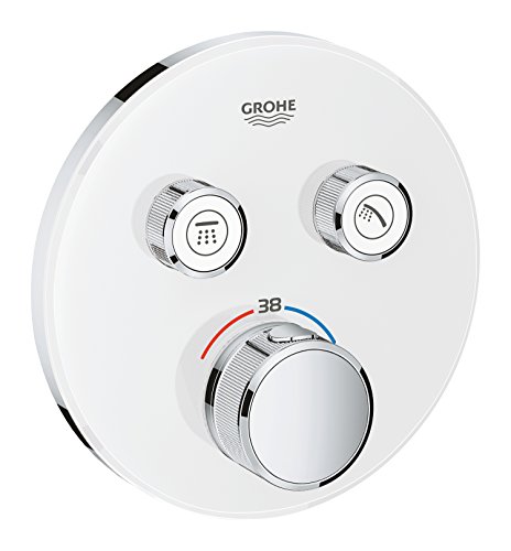 GROHE Grohtherm SmartControl | Brause- & Duschsystem - Thermostat mit 2 Absperrventilen | moon white | 29151LS0, rund von Grohe