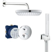 Grohe Grohtherm Unterputz-Duschset mit Thermostatmischer, 250 mm Kopfbrause + Handbrause mit Wandhalterung, Chrom von Grohe