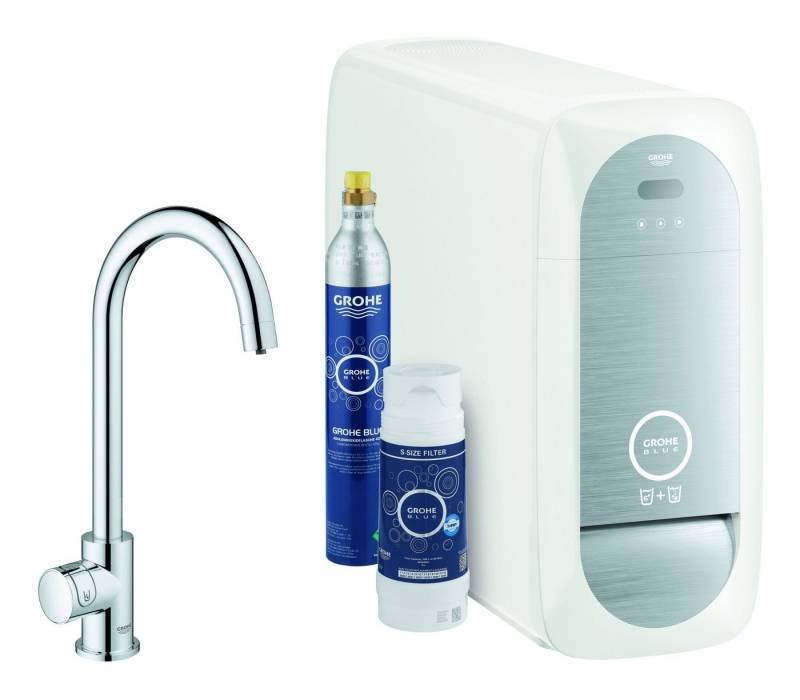 Grohe Küchenarmatur Blue Home Mono Starterkit Spültischarmatur mit C-Auslauf von Grohe
