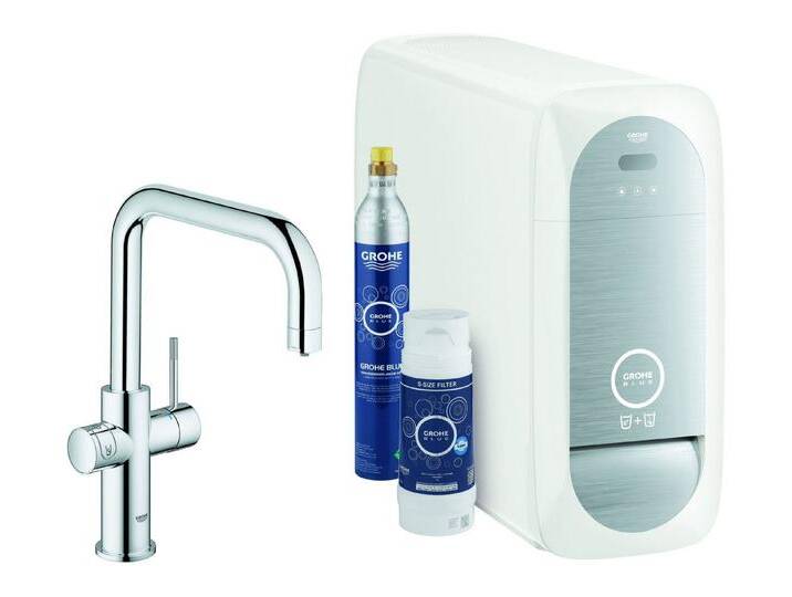 Grohe Küchenarmatur Blue Home Starterkit Spültischarmatur mit U-Auslauf - Chrom von Grohe