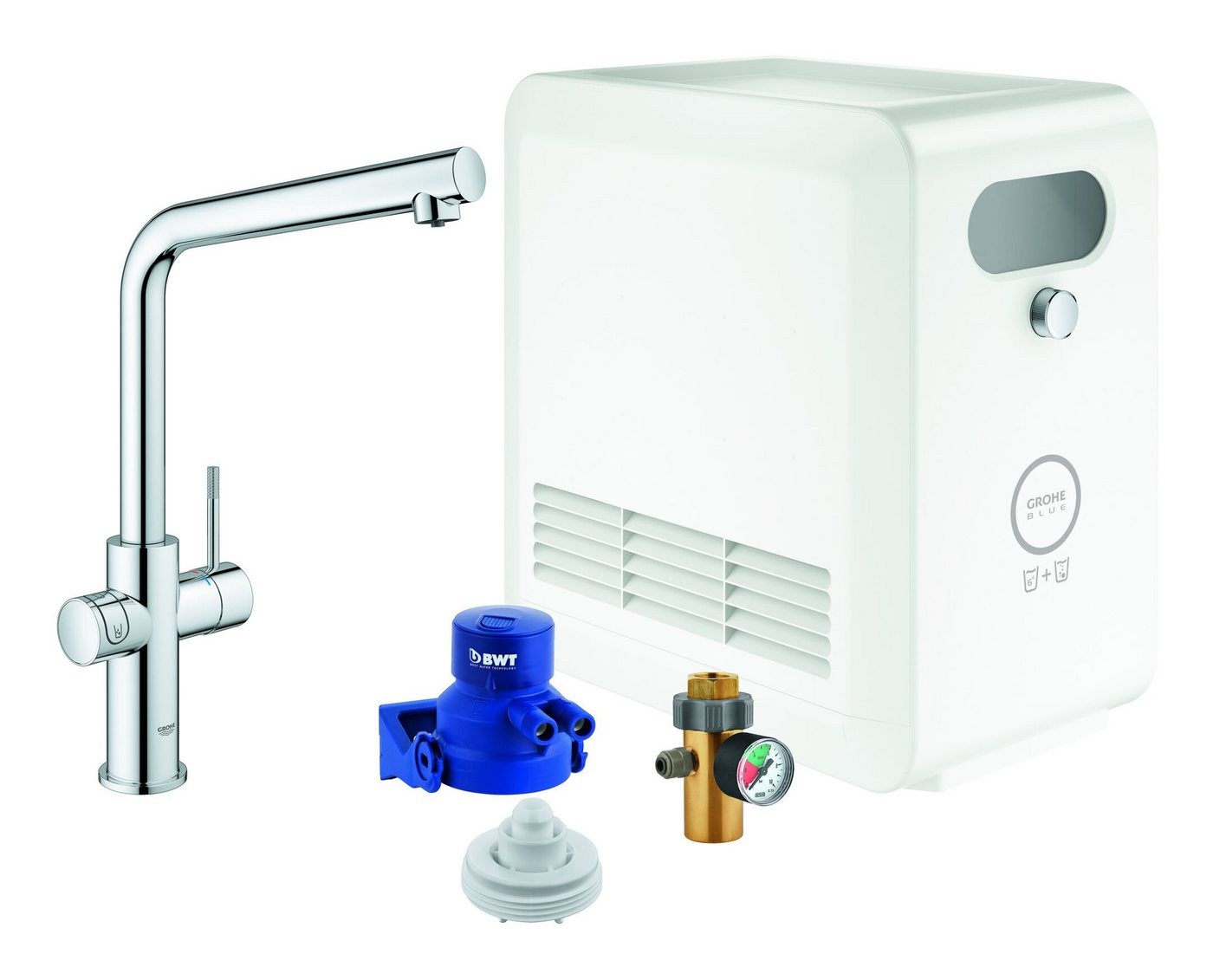 Grohe Küchenarmatur Blue Professional Starterkit Spültischarmatur mit L-Auslauf - Chrom von Grohe