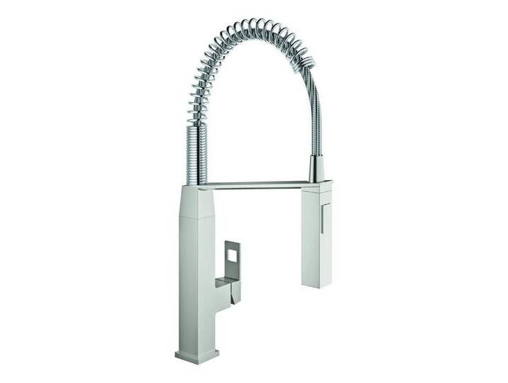 Grohe Küchenarmatur Eurocube Einhand-Spültischbatterie mit Profibrause, Supersteel von Grohe