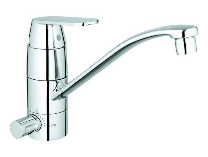 Grohe Küchenarmatur Eurosmart Cosmopolitan Einhand integriertes Absperrventil flacher Auslauf - Chrom von Grohe