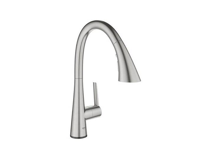 Grohe Küchenarmatur Küchenarmatur Zedra Touch, C-Auslauf Dualbrause, supersteel von Grohe