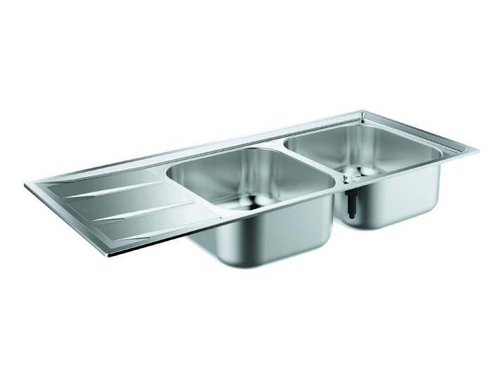 Grohe Küchenspüle K400, 50/116 cm, Doppel-Einbauspüle mit Abtropffläche 1160 x 500 mm, Edelstahl, Satin Finish Grohe Küchenspüle K400, 50/116 cm, Doppel-Einbauspüle mit Abtropffläche 1160 x 500 mm, Edelstahl, Satin Finish von Grohe