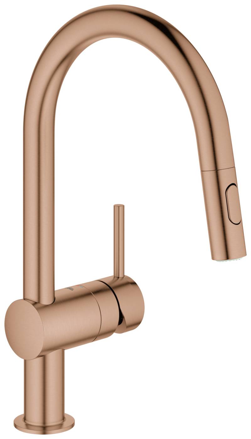 GROHE Minta Einhand-Spültischbatterie, C-Auslauf, mit herausziehbarer Dual Spülbrause, 32321DL2 von Grohe