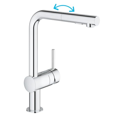 GROHE Minta - Einhand- Küchenarmatur (L-Auslauf, herausziehbare Dual-Spülbrause, 360° schwenkbar, kratzfest), chrom, 30274000 GROHE Minta - Einhand- Küchenarmatur (L-Auslauf, herausziehbare Dual-Spülbrause, 360° schwenkbar, kratzfest), chrom, 30274000 von GROHE