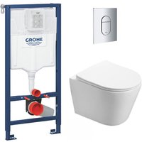Pack wc Stützgestell Rapid sl + flanschloses wc Infinitio + Softclose-Sitz + Chromplatte (RapidSL-Infinitio-8) - Grohe von Grohe