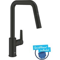 Grohe QuickFix Start - Spültischarmatur mit ausziehbarer Brause, schwarz matt 306312430 von Grohe