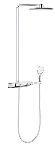 GROHE Rainshower System SmartControl Mono 360 - Duschsystem mit Thermostatbatterie (Wandmontage, intuitive Steuerung, inkl. Duschablage, Verbrühungsschutz, Antikalk- System),chrom, 26361000 von GROHE