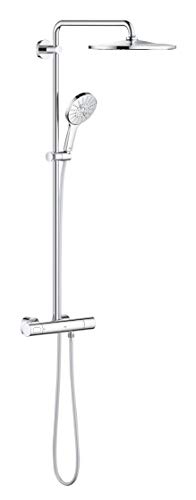 GROHE Rainshower Smartactive 310 - Duschsystem mit Thermostatbatterie (Wandmontage, höhenverstellbar, Verbrühungsschutz, Sicherheitssperre bei 38°C), chrom, 26647000 von GROHE