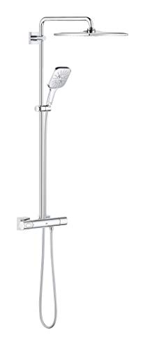 GROHE Rainshower Smartactive 310 - Duschsystem mit Thermostatbatterie (Wandmontage, höhenverstellbar, Verbrühungsschutz, Sicherheitssperre bei 38°C), chrom, 26652000 von GROHE