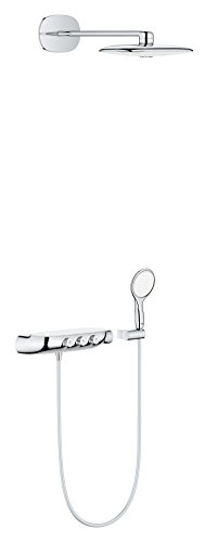 GROHE Rainshower Smartcontrol Duo 360 - Duschsystem mit Thermostatbatterie (wassersparend, Verbrühungsschutz, inkl. Duschablage, Antikalk-System), moon white, 26443LS0 von Grohe