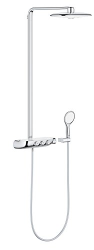 GROHE Rainshower SmartControl Duo 360, Duschsystem (Regendusche mit Thermostat, kein Verbrühen am Thermostat, Sicherheitssperre bei 38°C, Duscharmatur mit 3 Strahlarten), moon white, chrom, 26250LS0 von GROHE