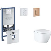 Grohe Rapid SLX - Set Vorwandelement, WC mit Softclose-Sitz und Skate Cosmopolitan-Betätigungsplatte, Triple Vortex, Warm Sunset gebürstet Grohe Rapid SLX - Set Vorwandelement, WC mit Softclose-Sitz und Skate Cosmopolitan-Betätigungsplatte, Triple Vortex, Warm Sunset gebürstet von Grohe