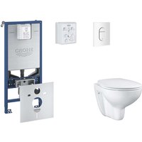 Grohe - Rapid slx - Set Vorwandelement, wc mit Softclose-Sitz und Arena Cosmopolitan-Betätigungsplatte, Alpinweiß SANI11BB3102 von Grohe