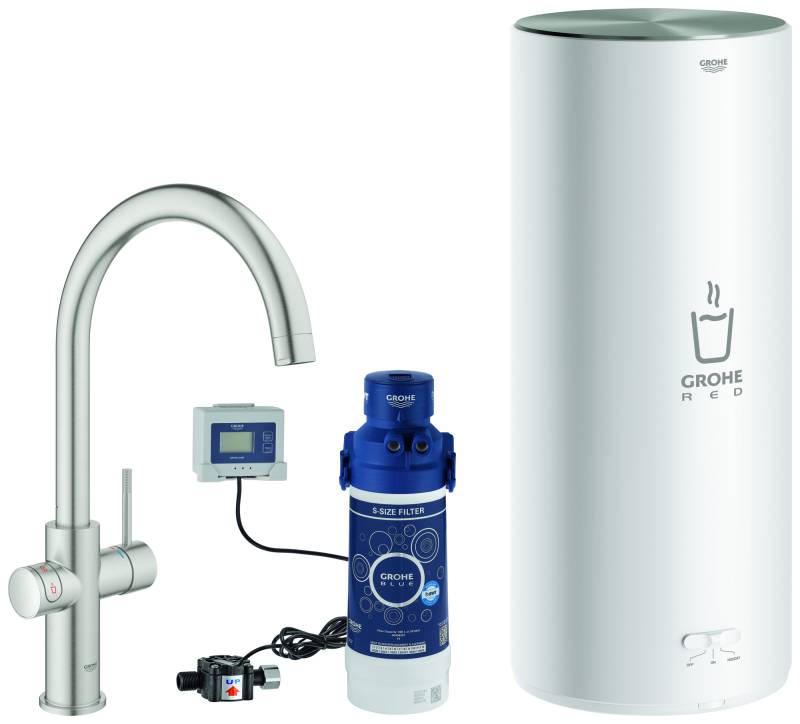 Grohe Red Duo Armatur und Boiler Größe L, C- Auslauf, 30079DC1 von Grohe