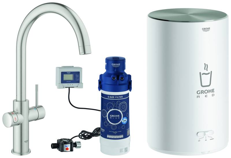Grohe Red Duo Armatur und Boiler Größe M, C-Auslauf, 30083DC1 von Grohe