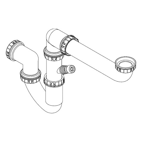 Grohe Siphon 42616 für Einbaupülen Kunststoff chrom, 42616000 42616000 von Grohe