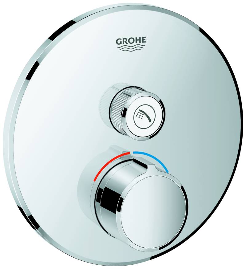Grohe SmartControl Unterputzmischer, ein Absperrventil, runde Rosette, 1 Verbraucher, chrom, 29144000 von Grohe