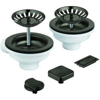 Grohe Spülen-Ablaufgrt. 40998 2 Becken mit Exzenter hard graphite gebürstet Grohe Spülen-Ablaufgrt. 40998 2 Becken mit Exzenter hard graphite gebürstet von Grohe