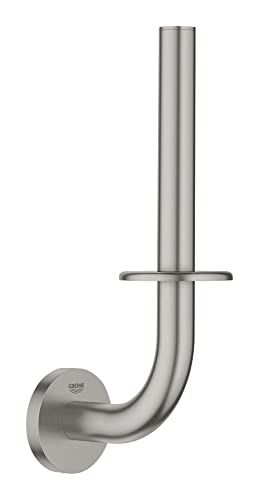 GROHE Start - Reservepapierhalter (Material: Metall, Wandmonatge, verdeckte Befestigung, zum Kleben oder Bohren), supersteel, 41186DC0 von GROHE