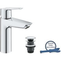 Grohe - QuickFix Start - Waschtischarmatur mit Push-Open Ablaufgarnitur, CoolStart, Chrom 23746002 von Grohe