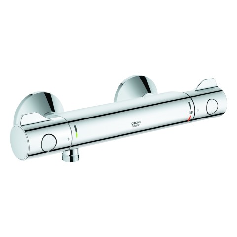 Grohe Thermostat-Brausebatterie Grohtherm 800 34558 Wandmontage eigensicher chrom, 34558000 34558000 von Grohe