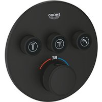 Thermostat Grohtherm SmartControl, 3 Absperrventile, Fertigmontageset für Rapido SmartBox, Phantom Black - Grohe von Grohe