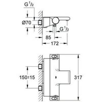 Grohe Thermostat-Wannenbatterie GROHTHERM 2000 DN 15, EasyReach Duschablage chrom von Grohe