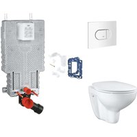 Grohe Uniset - Set Vorwandelement, WC mit Softclose-Sitz, Betätigungsplatte Arena Cosmopolitan und Fresh Umrüstset, Alpinweiß SANI15BB3119 von Grohe