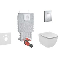 Grohe Uniset - Set Vorwandelement, WC und Sitz Ideal Standard Tesi, Betätigungsplatte Skate Cosmopolitan, Chrom 38643SET-KF von Grohe
