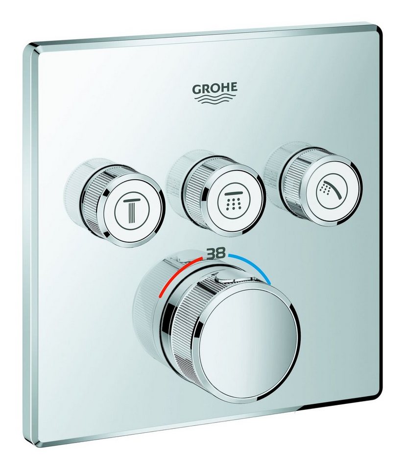 Grohe Unterputzarmatur Grohtherm SmartControl Thermostat mit 3 Absperrventilen Design eckig Grohe Unterputzarmatur Grohtherm SmartControl Thermostat mit 3 Absperrventilen Design eckig von Grohe