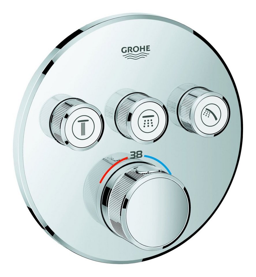 Grohe Unterputzarmatur Grohtherm SmartControl Thermostat mit 3 Absperrventilen Design rund von Grohe