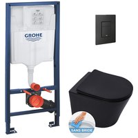 Grohe - WC-Pack Vorwandelement Rapid sl + Infinitio wc ohne Spülrand + Softclose-Sitz + betätigungsplatte + Wandwinkel von Grohe