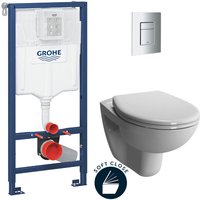 Grohe - WC-Pack Vorwandelement Rapid sl + Vitra Normus Wand-WC + Softclose-Sitz + Betätigungsplatte (RapidSL-Normus-1-DE) von Grohe