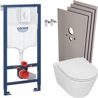 WC-Pack Vorwandelement Rapid sl + Serel wc ohne Spülrand + Softclose WC-Sitz + Betätigungsplatte + Verkleidungsset + Wandwinkel - Grohe von Grohe