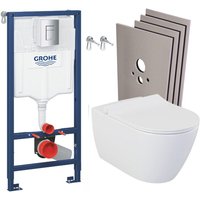 WC-Pack Vorwandelement Rapid sl + livea Bello wc ohne Spülrand + Softclose-Sitz + Betätigungsplatte + Montageset - Grohe von Grohe
