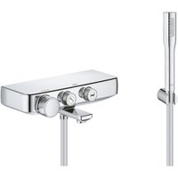 Wannen-/Duschset Einhebelmischer Grohtherm SmartControl + Handbrause Euphoria 1 Strahl mit Wandhalter, Chrom (34718000-EUP - Grohe von Grohe