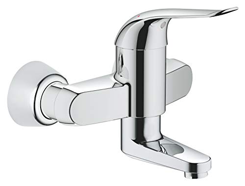 Grohe Euroeco Spezial Waschtisch Einhebelmischer, Wandmontage, EcoJoy, 120 mm, verchromt 32770000, Chrom von Grohe