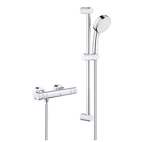 GROHE Grohtherm 800 Cosmopolitan | Thermostat-Brauseset - bestehend aus: Thermostat-Brausebatterie & Tempesta C Brausegarnitur II, 600 mm | chrom | 34768000 von Grohe