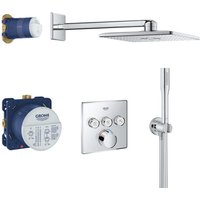 Grohtherm SmartControl All-in-One Duschset mit Kopfbrause 31cm + Handbrause 1 Strahl, Chrom (34712000-310STICK) - Grohe von Grohe