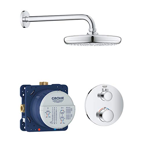 GROHE Grohtherm - Thermostat Set (Rapido SmartBox, Tempesta 210 Kopfbrause, Rainshower 286mm Brausearm), chrom, 34726000 GROHE Grohtherm - Thermostat Set (Rapido SmartBox, Tempesta 210 Kopfbrause, Rainshower 286mm Brausearm), chrom, 34726000 von GROHE