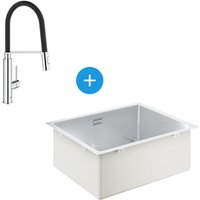Kit K700 Küchenspüle Unterbau 540x440mm Edelstahl + Concetto Semi-Profi-Mischbatterie Handbrause 2-Strahl (31574SD1-SET4) - Grohe von Grohe