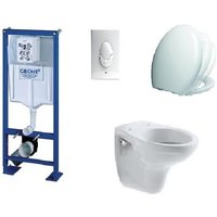 Komplettpaket wandhängende wc bati Grohe sl freistehend + weisse platte + becken jacob delafon brive + sitz siamp vallauris fallbremse von Grohe