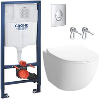 Grohe - Pack wc Vorwandelement Rapid sl + Vitra Sento spülrandlos wc + Softclose-Sitz + Chromplatte ( Sentorimless-2-DE) von Grohe