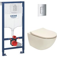 Paket Trägergestell Rapid sl + flanschloses wc Vitra Sento, Taupe matt + Softclose-Sitz + Platte Chrom - Grohe Paket Trägergestell Rapid sl + flanschloses wc Vitra Sento, Taupe matt + Softclose-Sitz + Platte Chrom - Grohe von Grohe