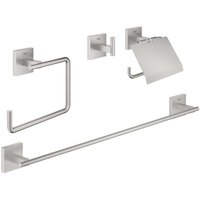 QuickFix - Start Cube - 4-in-1 Badezimmer-Accessoire-Set - Supersteel Finish 41115DC0 (zum Aufschrauben oder Aufkleben) - Grohe von Grohe